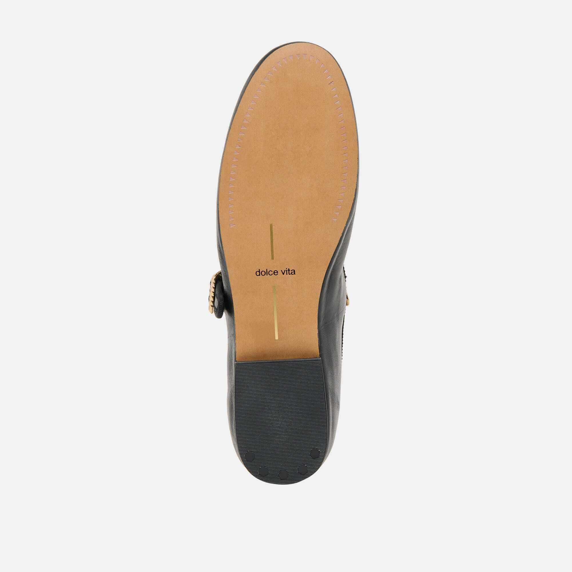 RELAN WIDE BALLET FLATS BLACK LEATHER