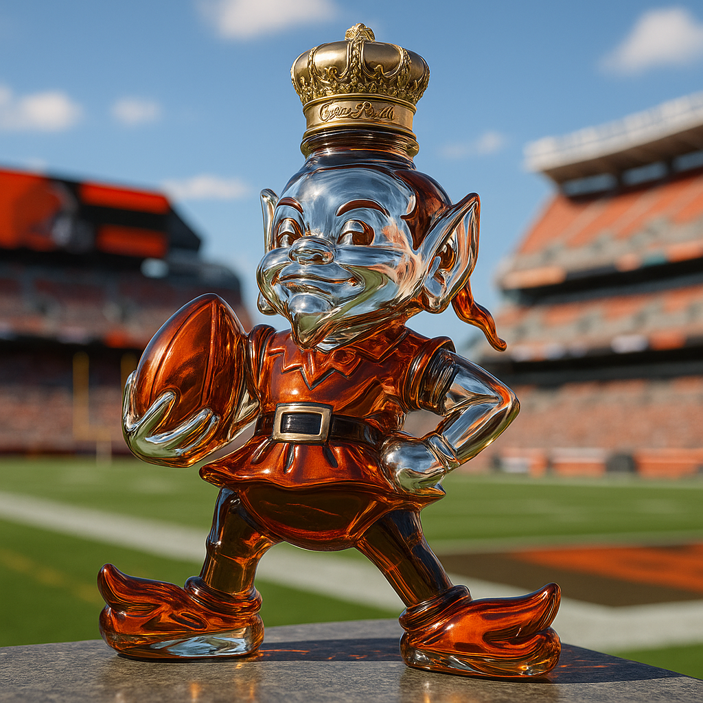 Cleveland Browns Brownie the Elf Whiskey Bottle