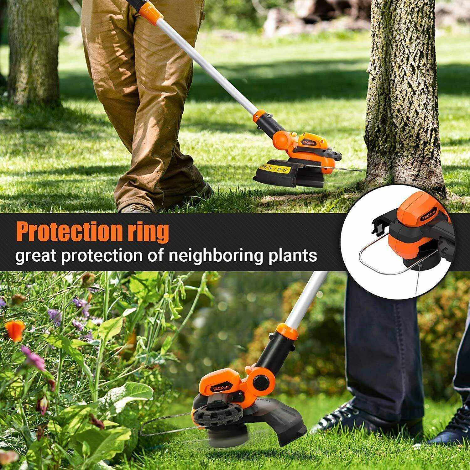 Grass Trimmer, 2-In-1 Trimmer and Edger 20V 10-Inch 8000 RPM