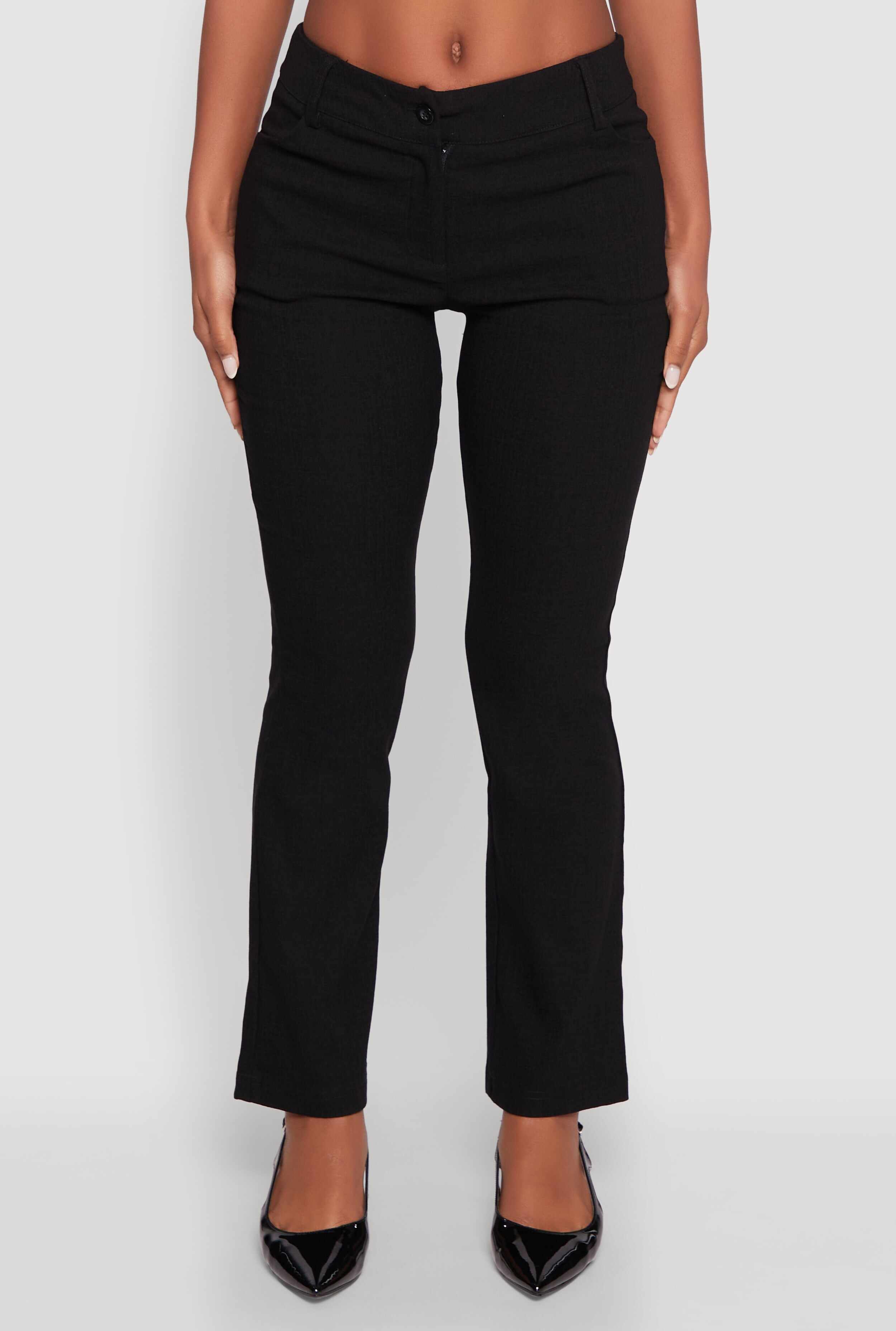 Solid Slim Leg Dress Pants