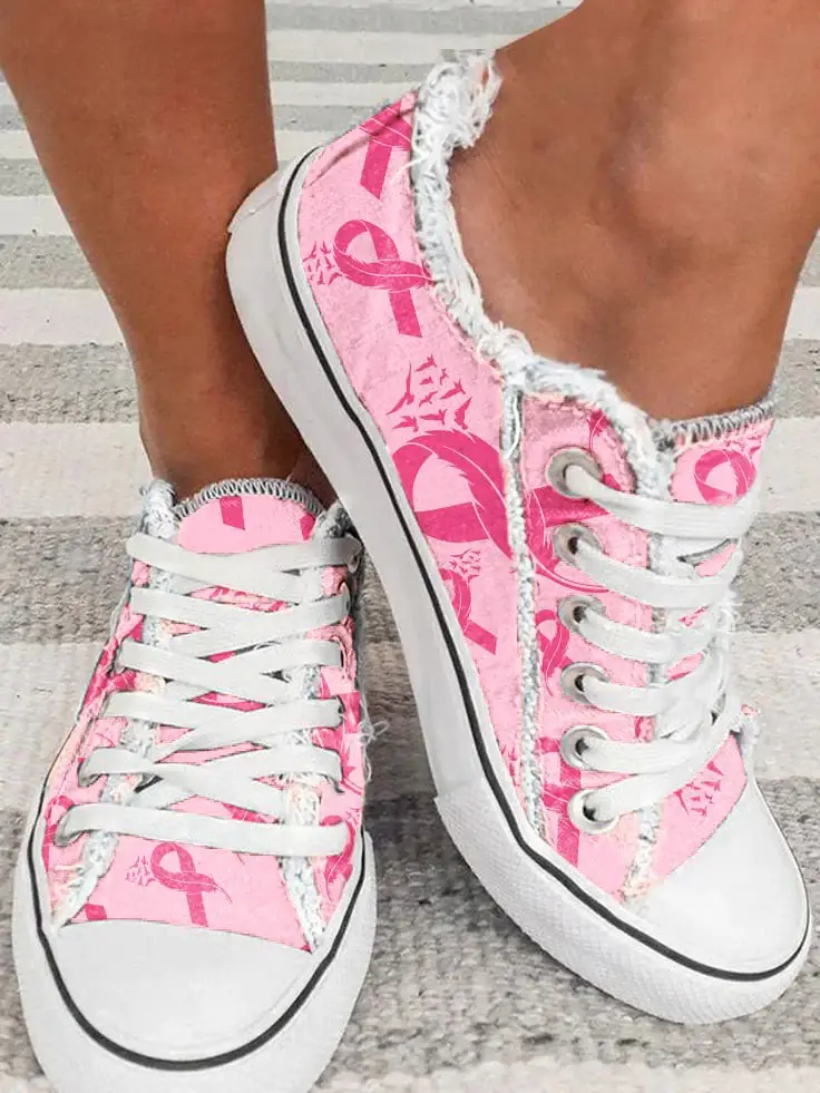 Anti-Breast Cancer Pink Canvas Shoes