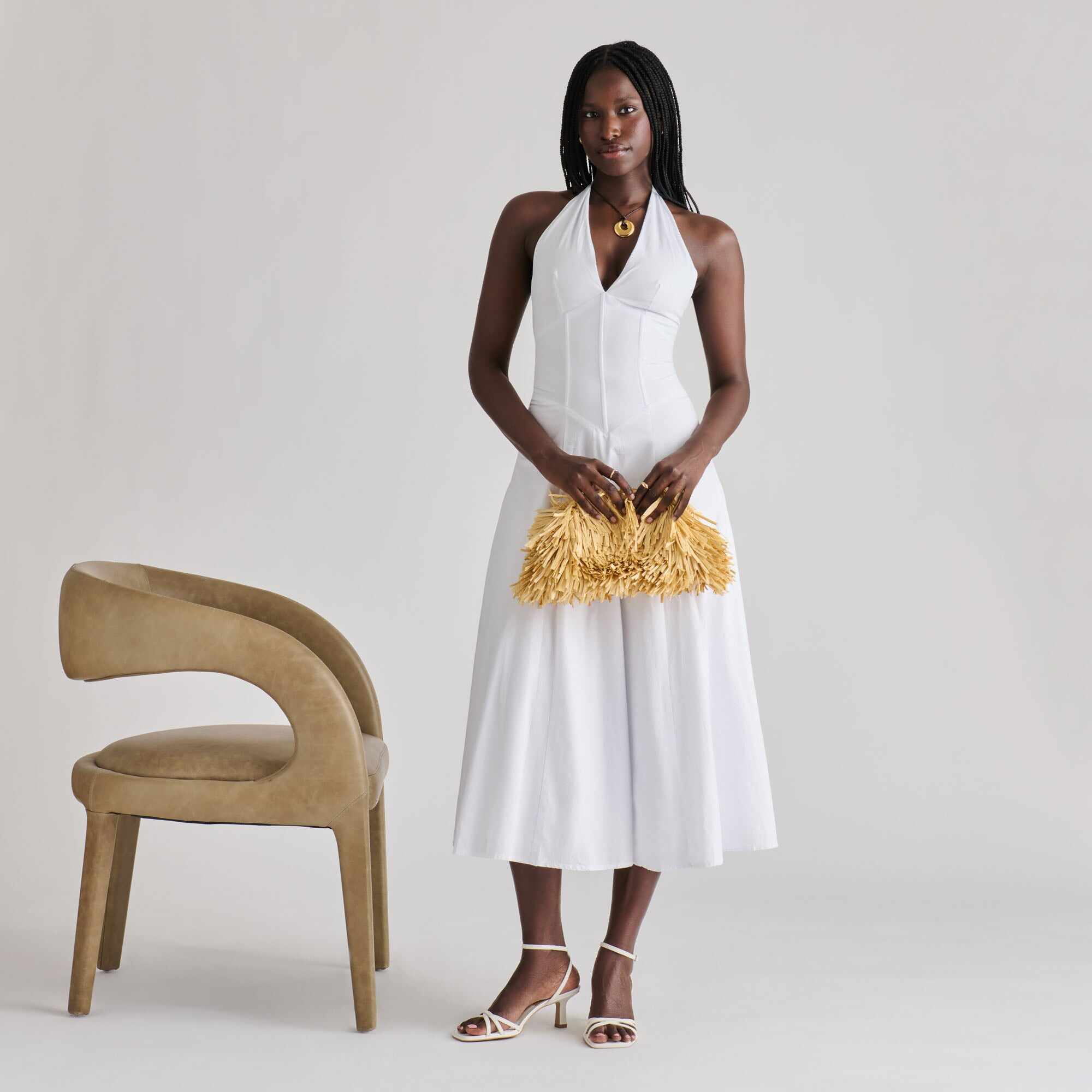 MANJI HEELS TRUE WHITE LEATHER