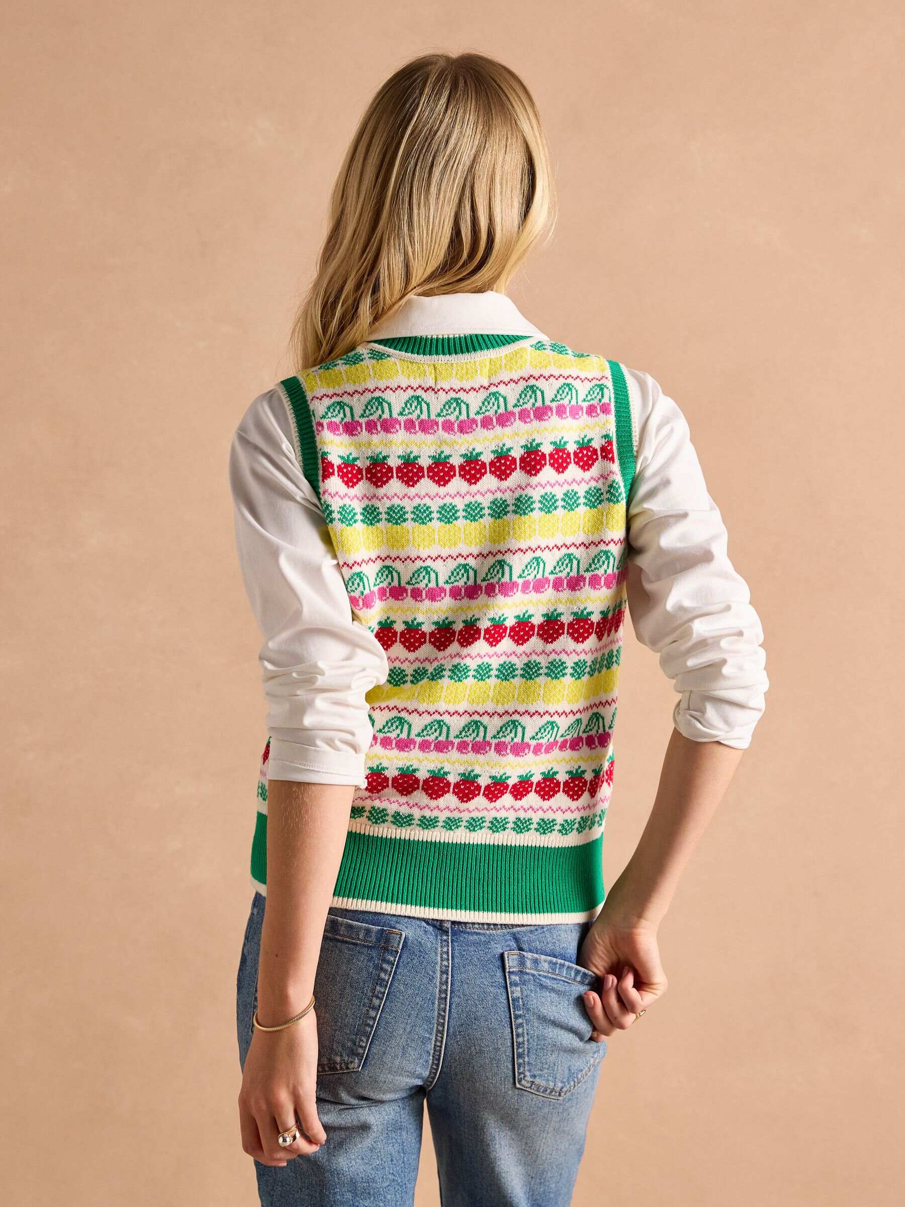 Fruity Multi Knitted Cotton Vest