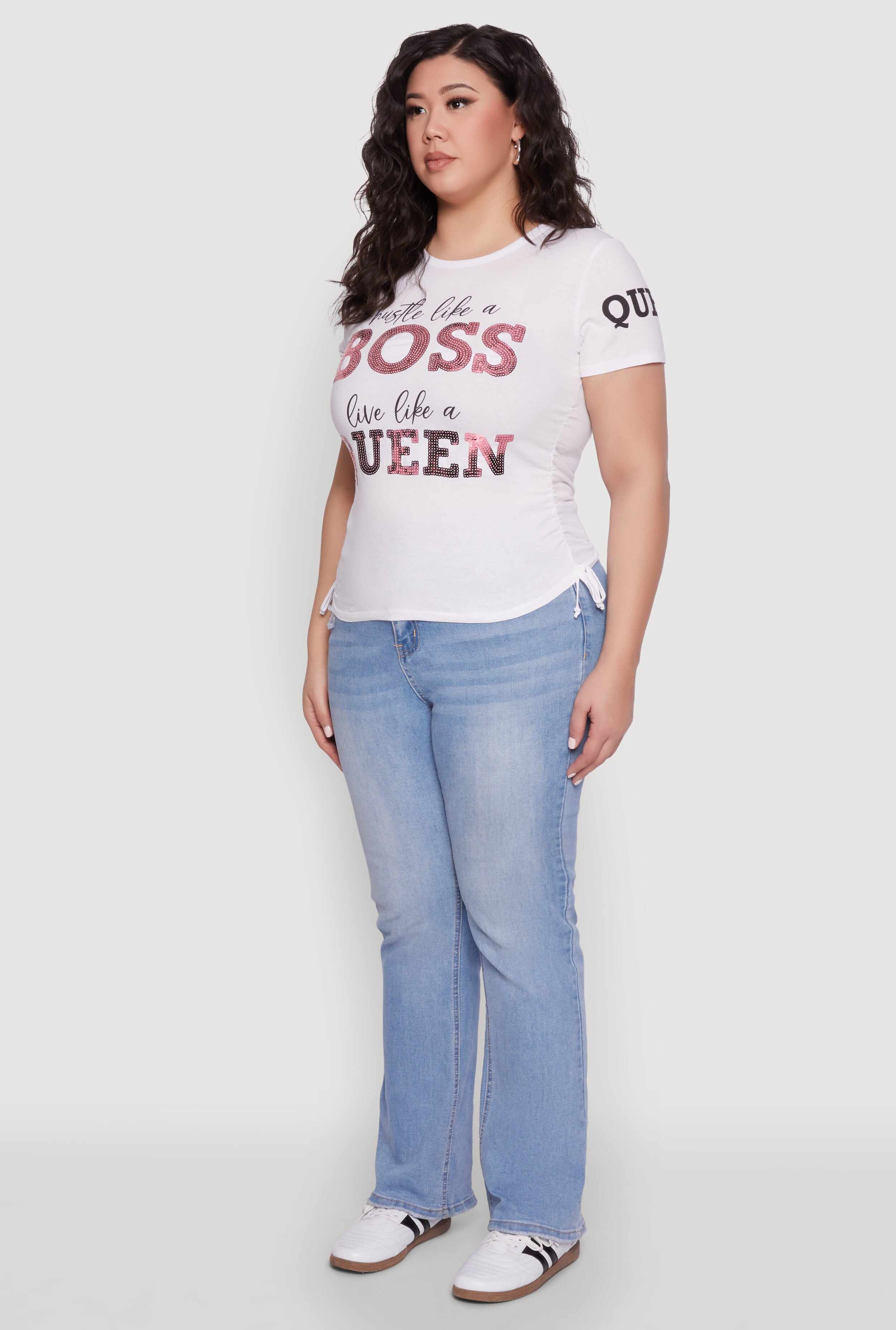 Plus Size Hustle Like A Boss Live Like A Queen Top
