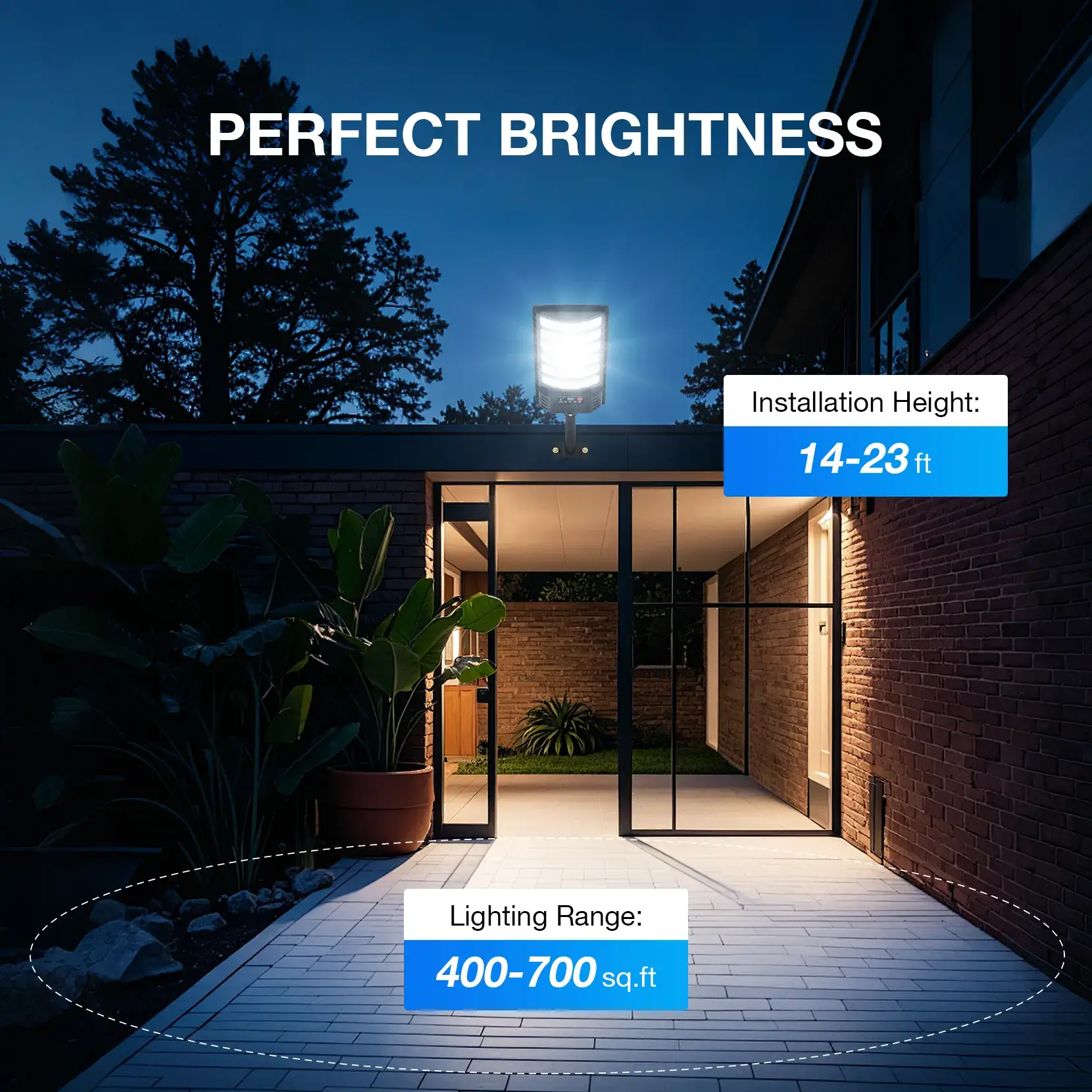 4Pack Solar Street Lights, 30000LM Outdoor Flood Light, Dusk to Dawn, IP66 Waterproof Solar Powered Parking Lot Light with Remote Control, 6500k Dimmable Security Lamp