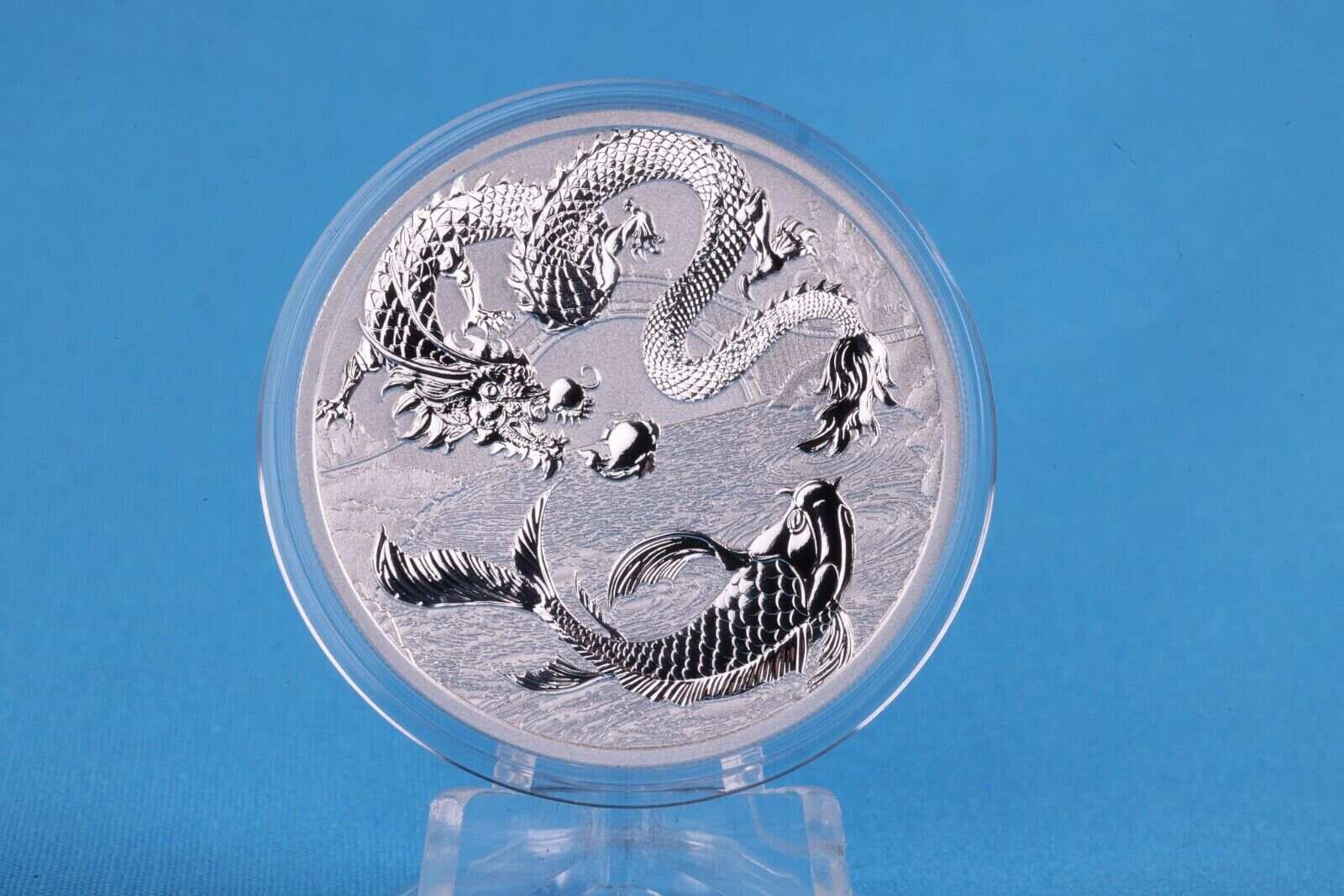 1 ounce silver coin Australia Chinese Myths and Legends Dragon & Koi 2023 Perth Mint