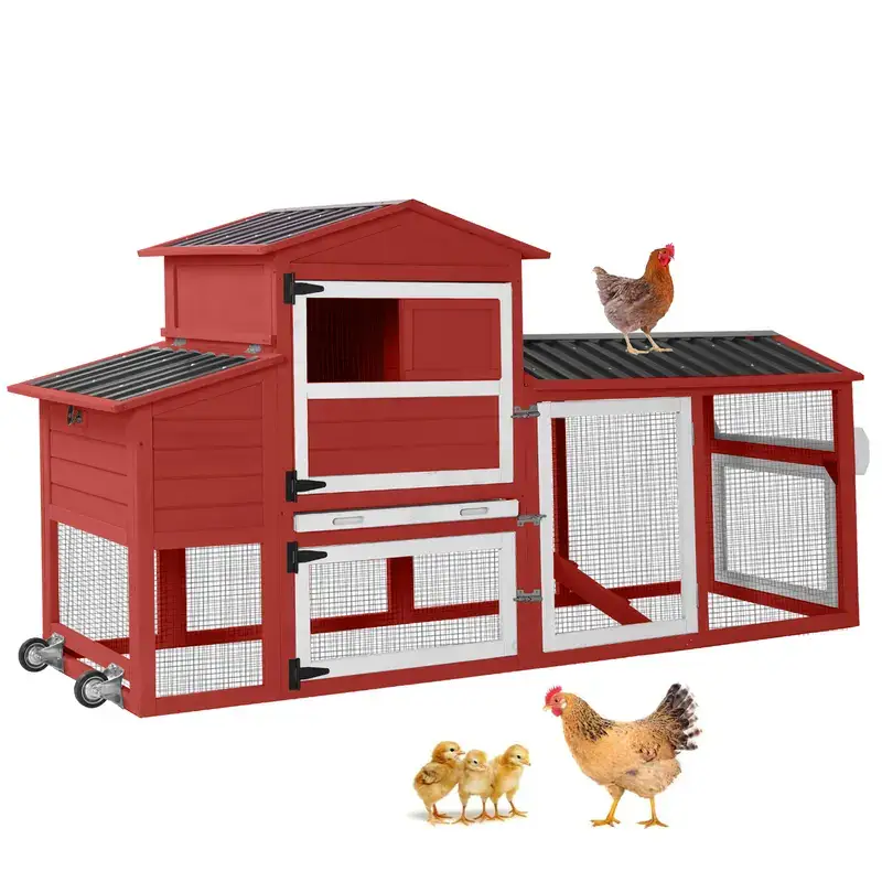 AIR61 Mobile Chicken Tractor for 2-3 Chickens( Inner Space 18.47ft²),Chicken Coop,Duck Coop