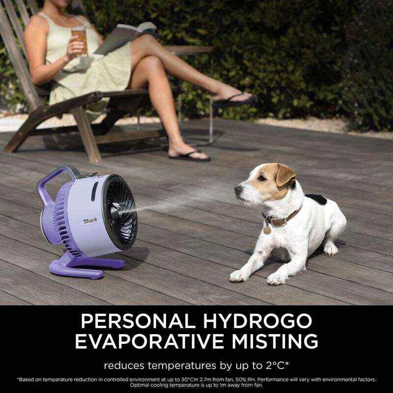 FlexBreeze HydroGo, Powerful Portable Fan with Misting, Indoor & Outdoor Cooling, Quiet & Durable, Corded & Cordless, Compact & Lightweight, Up to 20m Airflow, Charcoal FA050UK