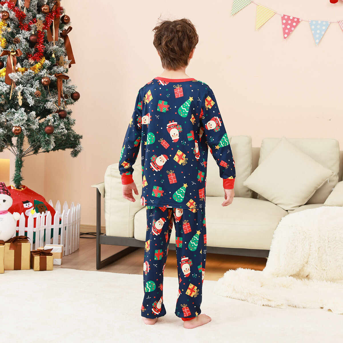 Family Parent-Child Christmas Santa Gifts Pajamas Set