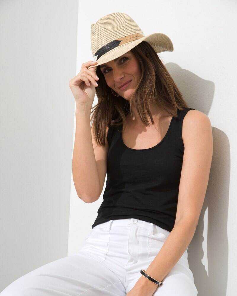 Cotton Slub Scoop Neck Tank Black