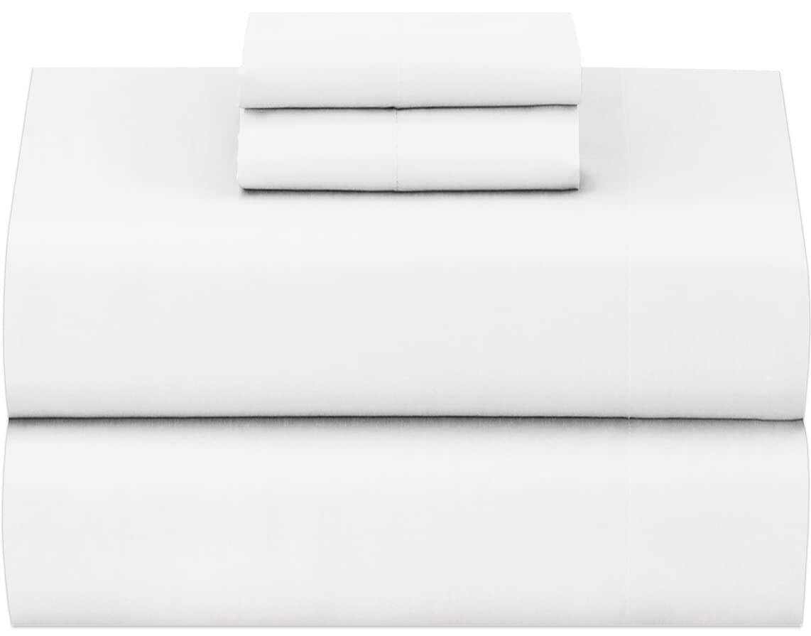[White]100% Cotton Sheets - Soft & Breathable Sheet Set - 4 Pieces