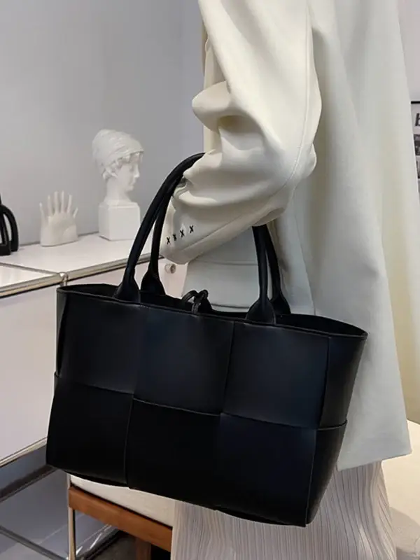 Woven Leather Tote Bag
