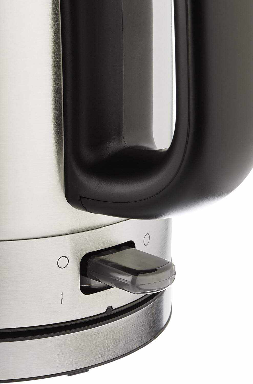 Amazon Basics Electric Glass and Steel Hot Tea Water Kettle, 1.7-Liter, Black and Sliver