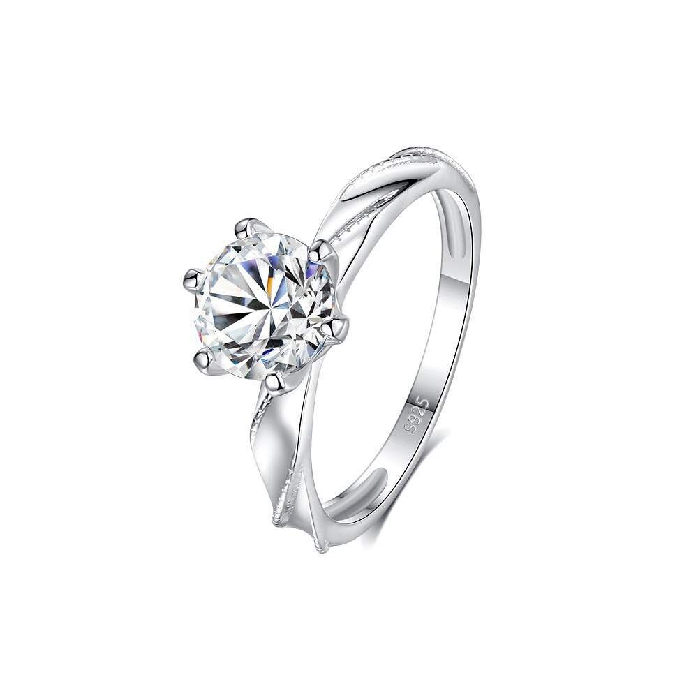 Minimalist Six - Prong One - Carat Moissanite Exquisite Ring