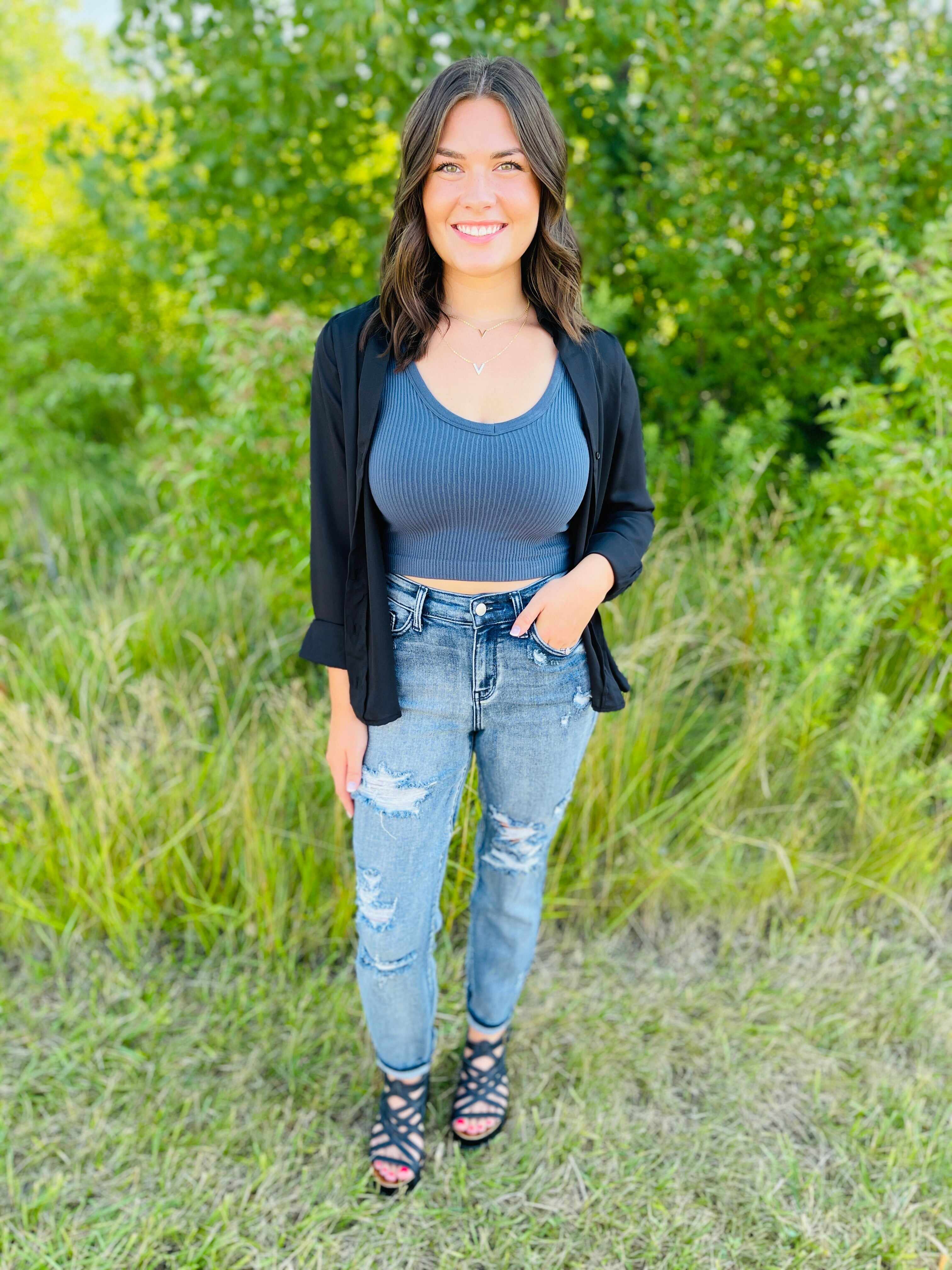Plus/Reg Grainy Goddess Boyfriend Jeans