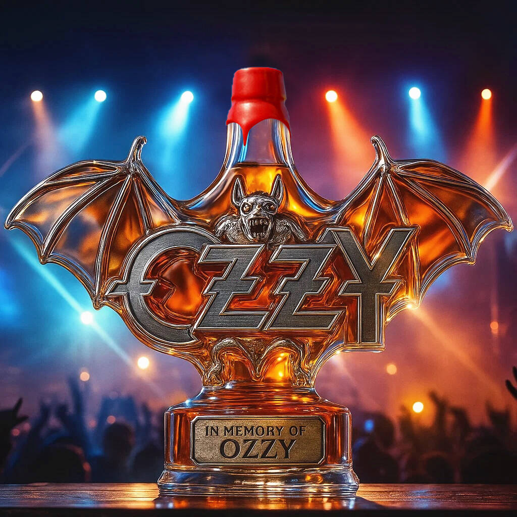 In Memory of Ozzy Osbourne Whiskey bottle