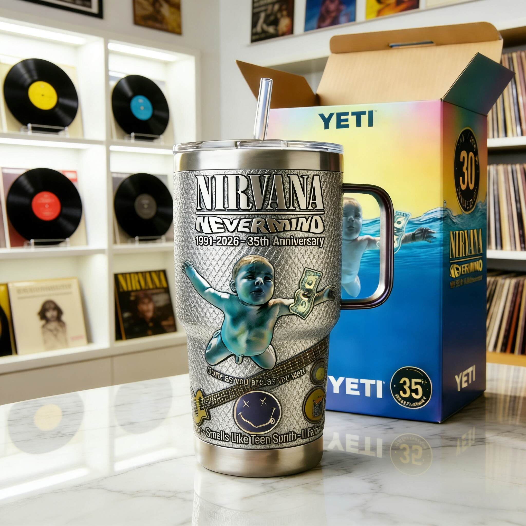 Nirvana “Nevermind”  35th Anniversary Daily YETI Tumbler