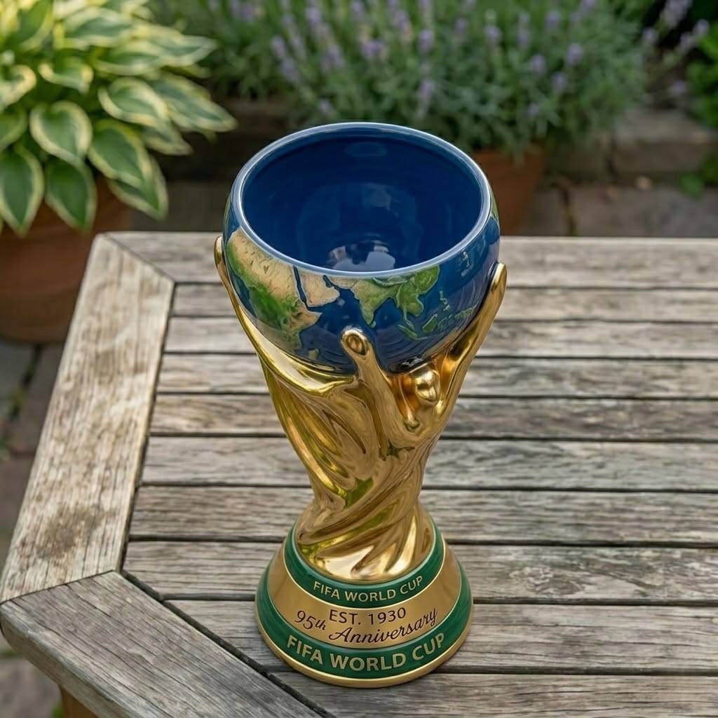 🏆 FIFA World Cup 95th: Golden Trophy Planter – Glory Edition 🌱