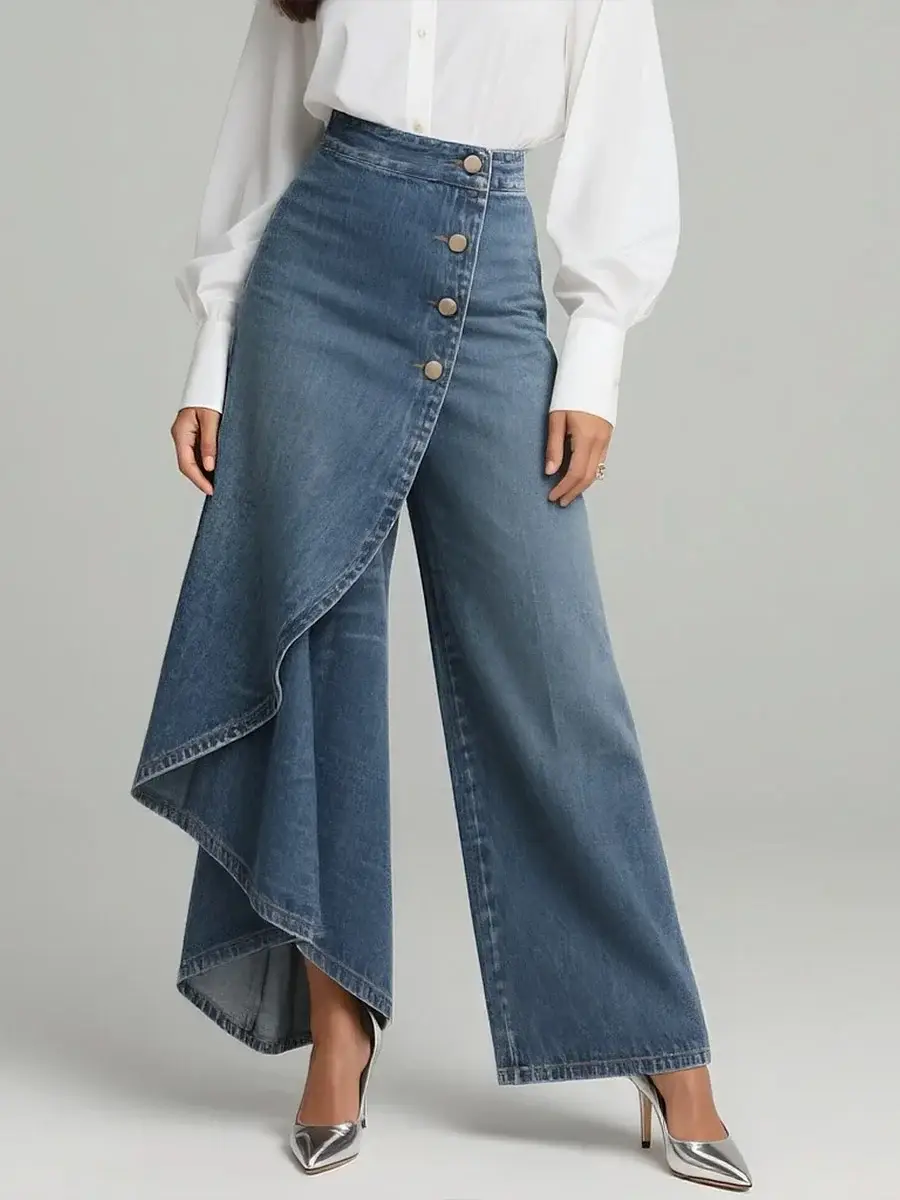 🔥Summer Arrivals🌟Women's High-waisted Relaxed Fit Wide-leg Jeans With A Stylish Design