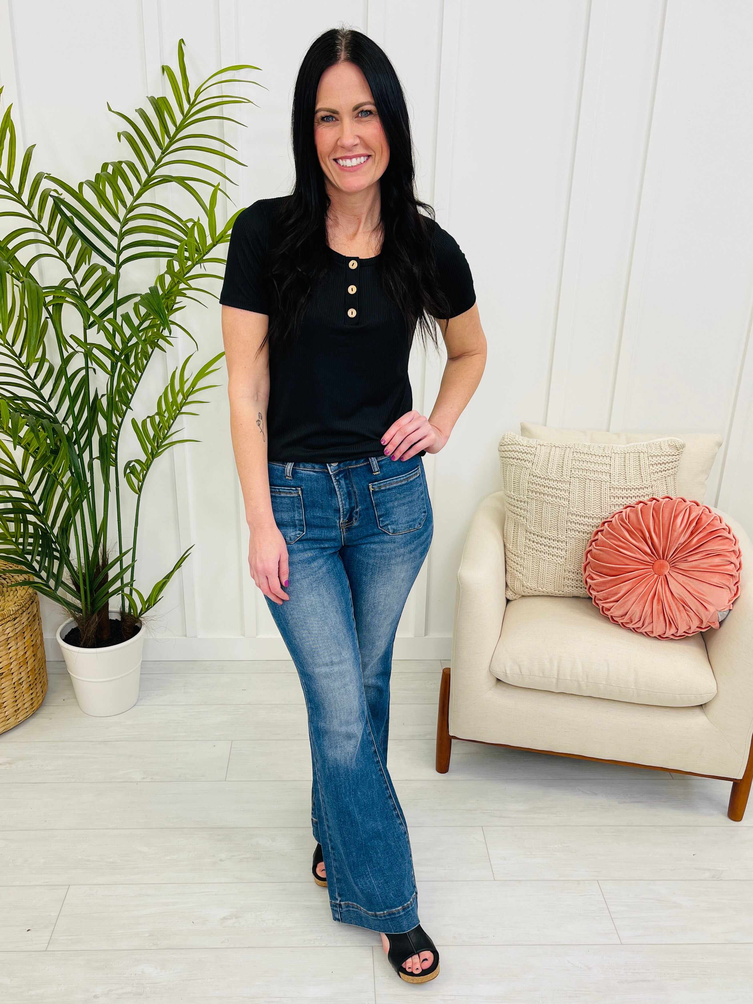 Risen REG/CURVY Belle of the Ball Bell Bottom Jeans