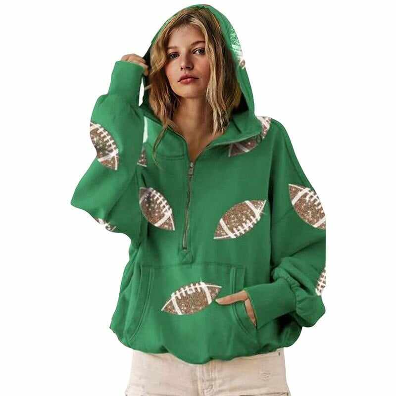 🔥‘Glam Kickoff’ Long Sleeve Zip Hoodie