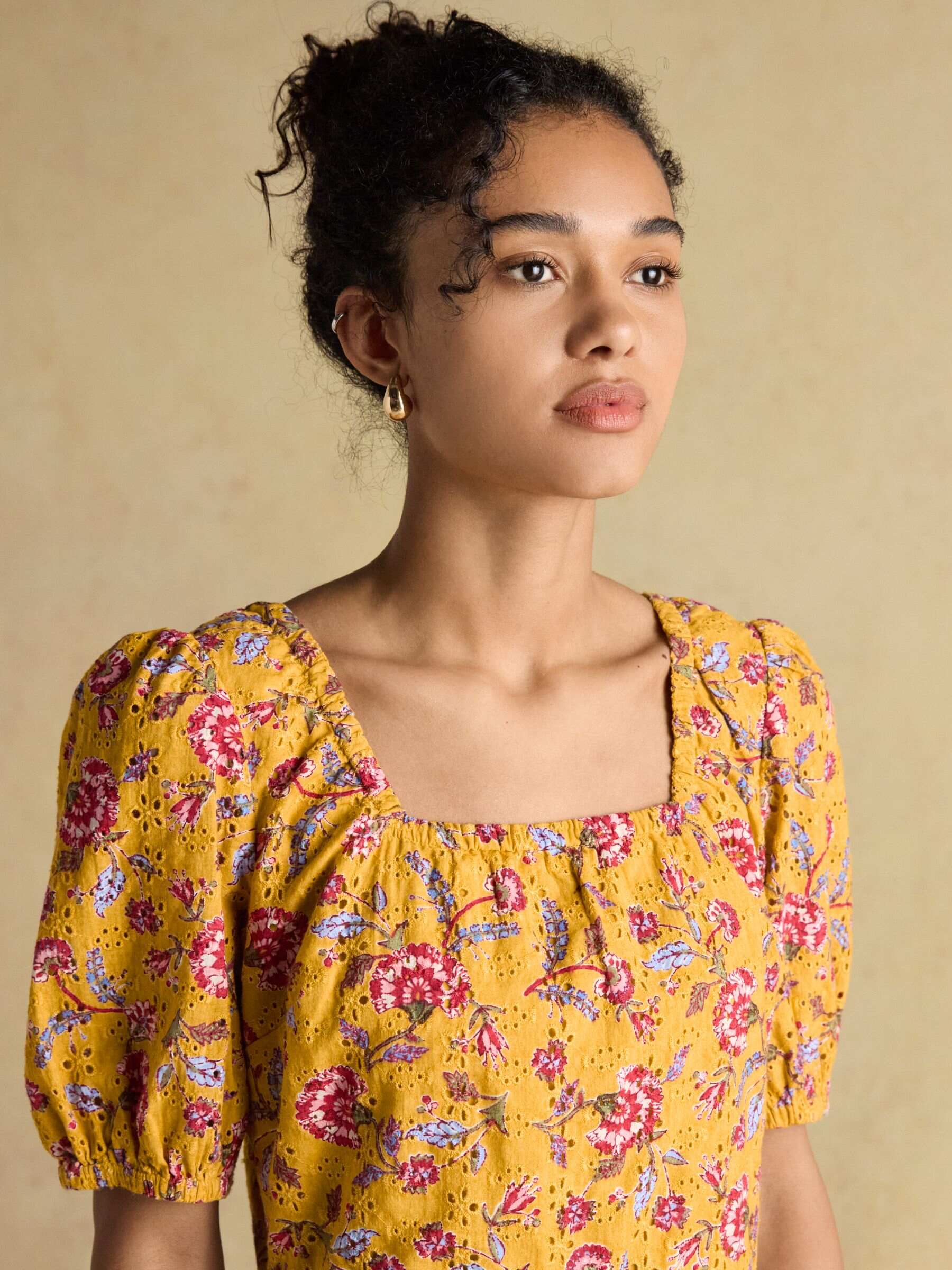 Harlow Yellow Floral Broderie Dress