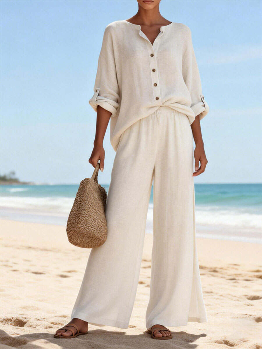 🔥Summer Arrivals🌟Casual And Cozy Minimalist Linen Two-piece Set