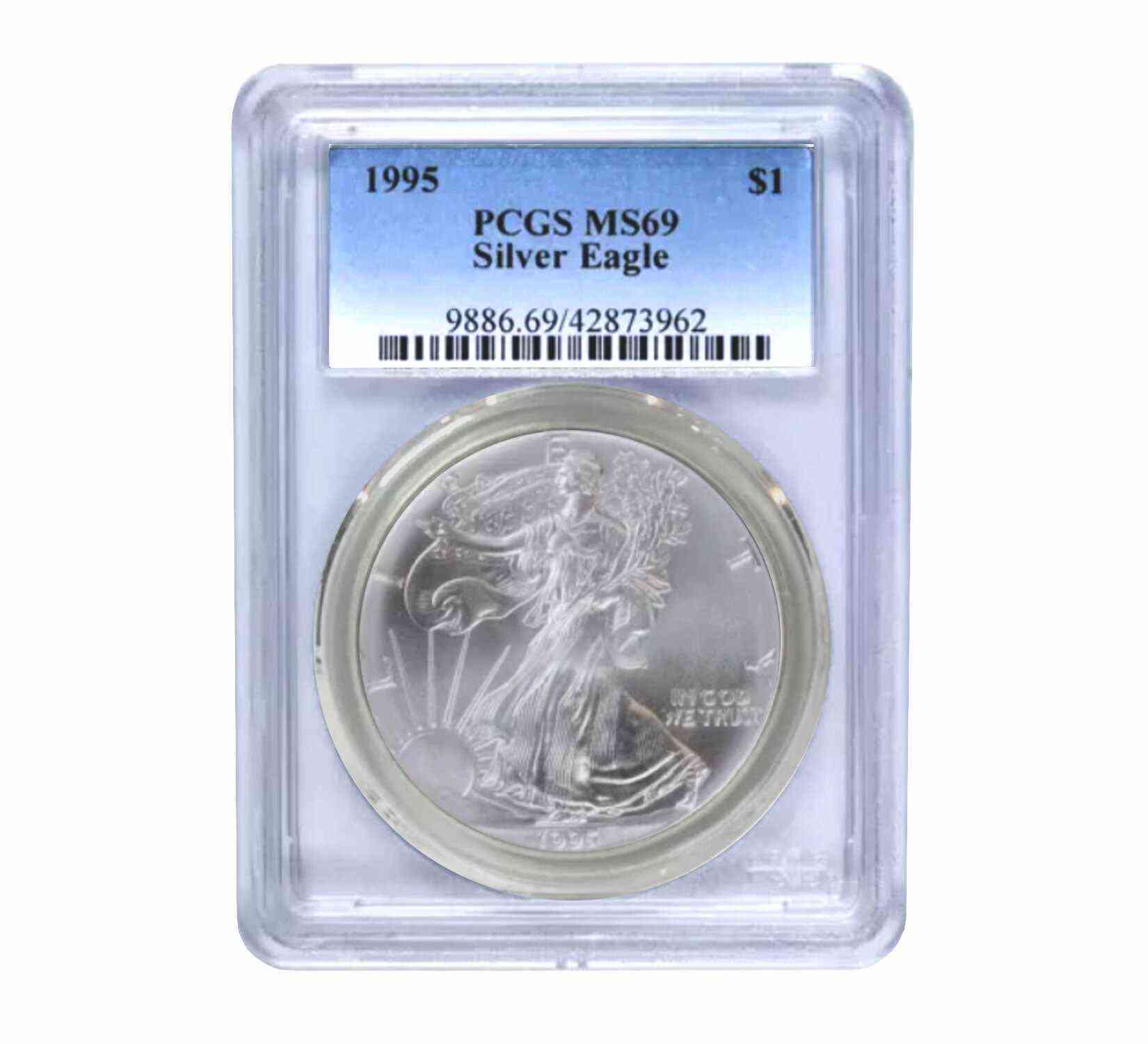 1995 $1 American Silver Eagle MS69 PCGS