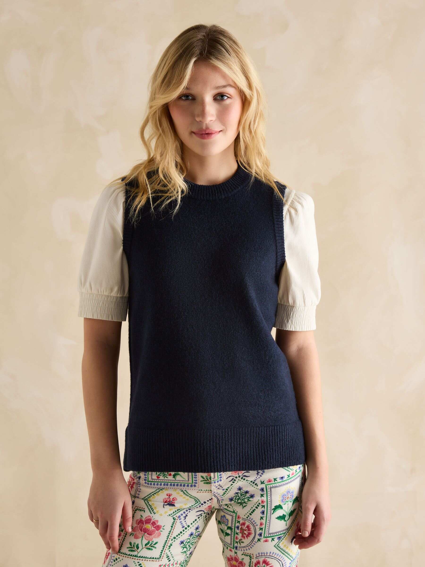 Holly Navy Blue Knitted Vest