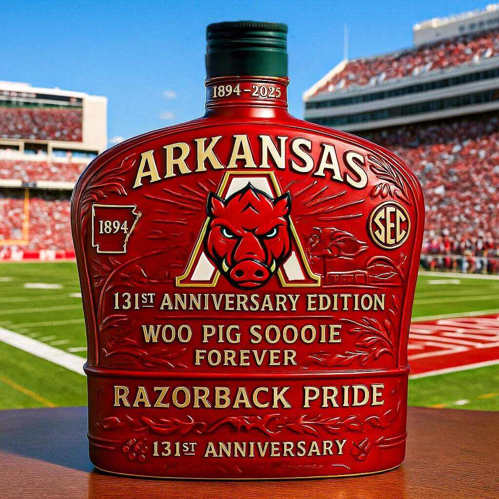 Arkansas 131st Anniversary Whiskey Bottle