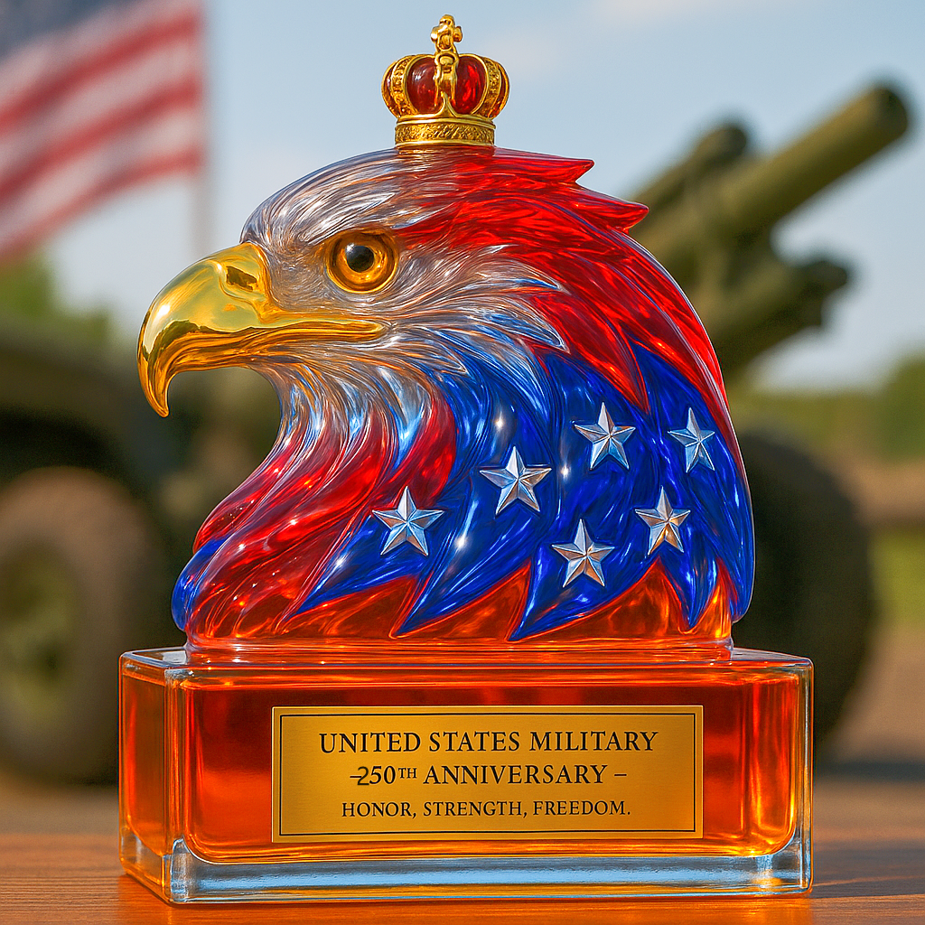 Military 250th Anniversary Eagle Whiskey Bottle