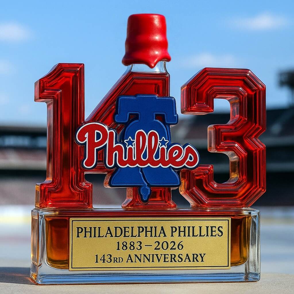 Philadelphia Phillies 143rd Anniversary Whiskey Bottle