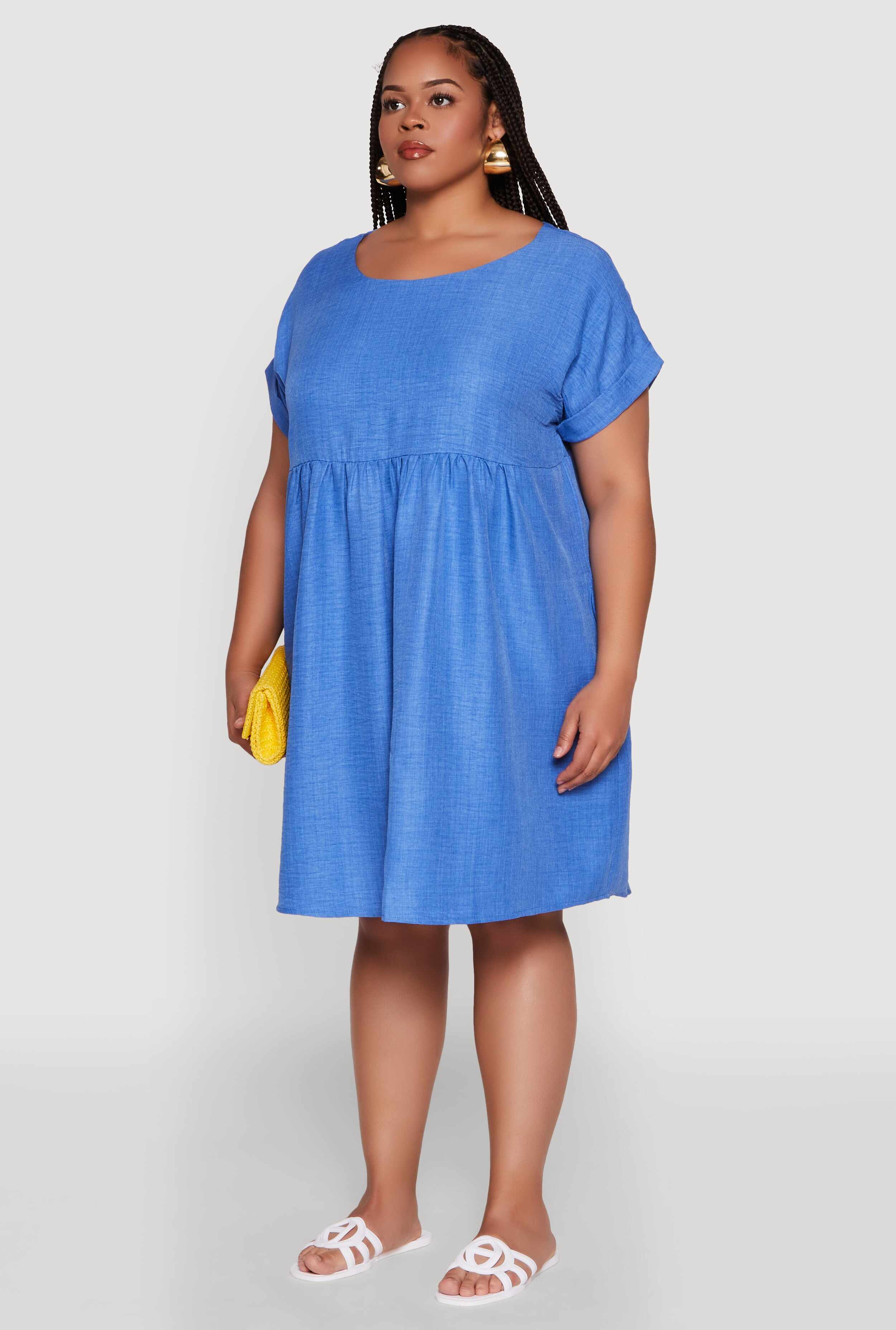 Plus Size Chic Sundress with Pockets and Scoop Neck