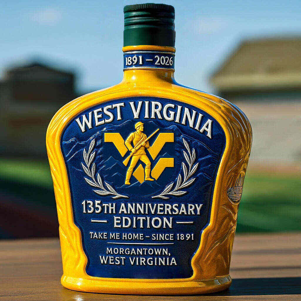West Virginia 135th Anniversary Whiskey Bottle
