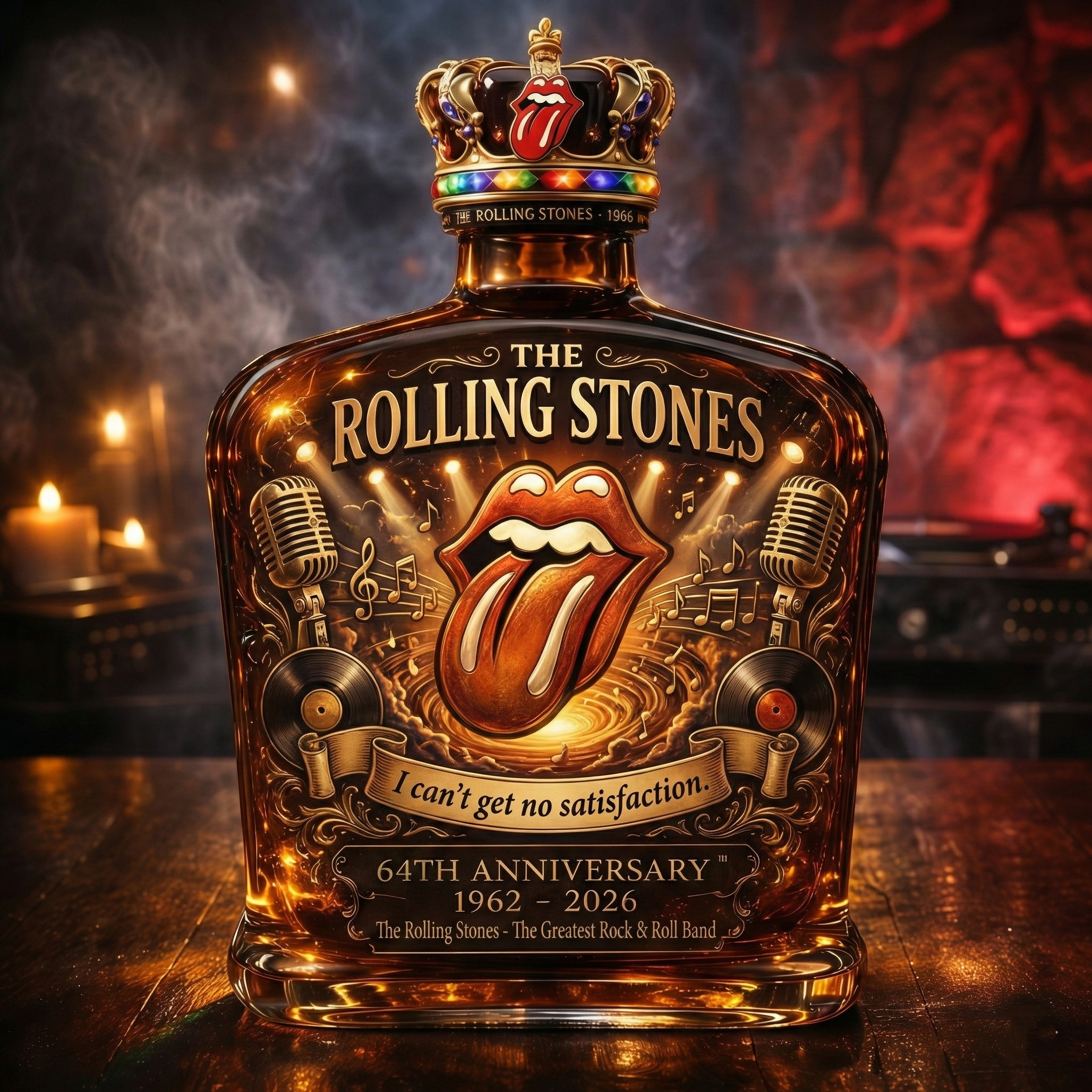 The Rolling Stones 64 th Anniversary Whiskey Bottle
