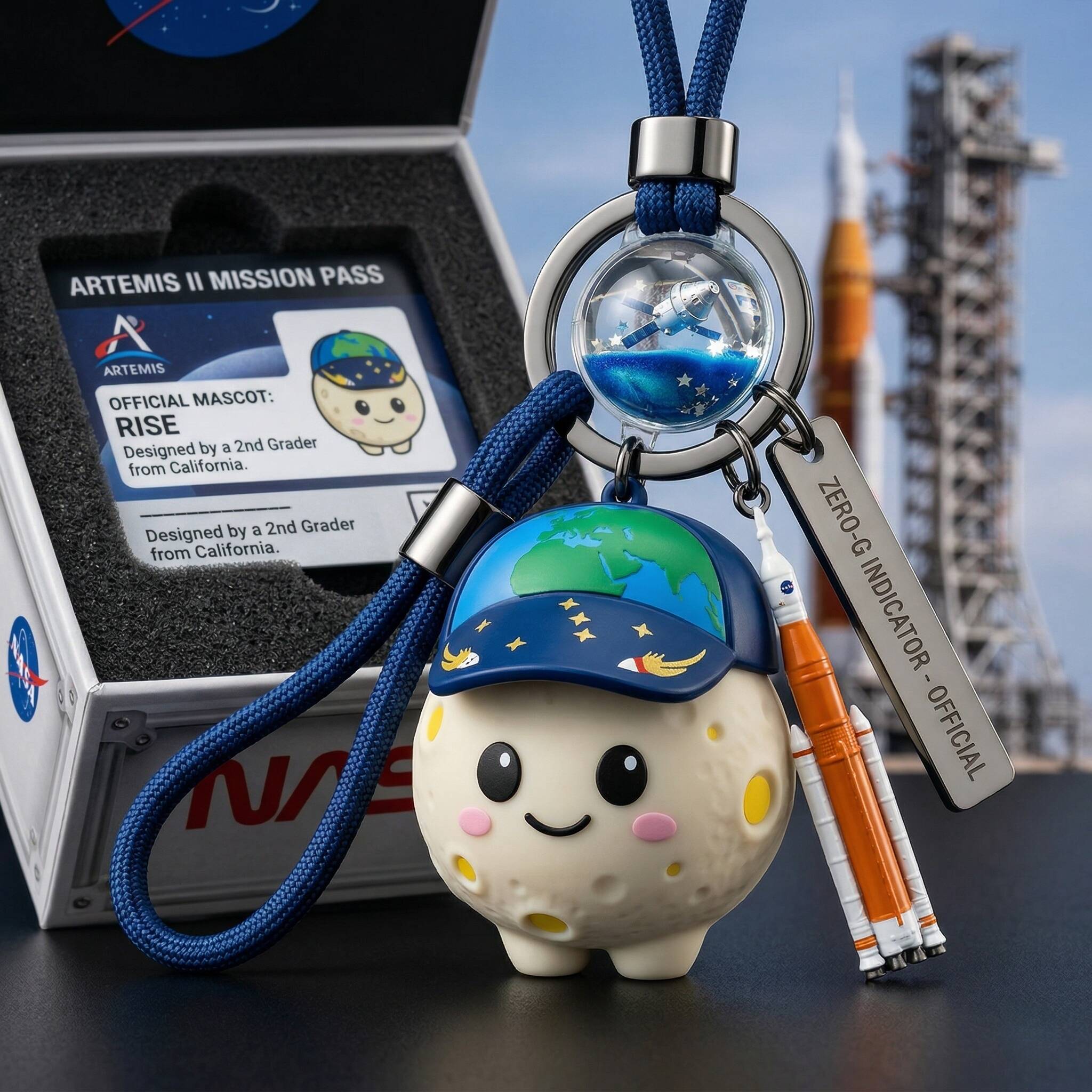 NASA Artemis II “Rise” Official Mascot Keychain