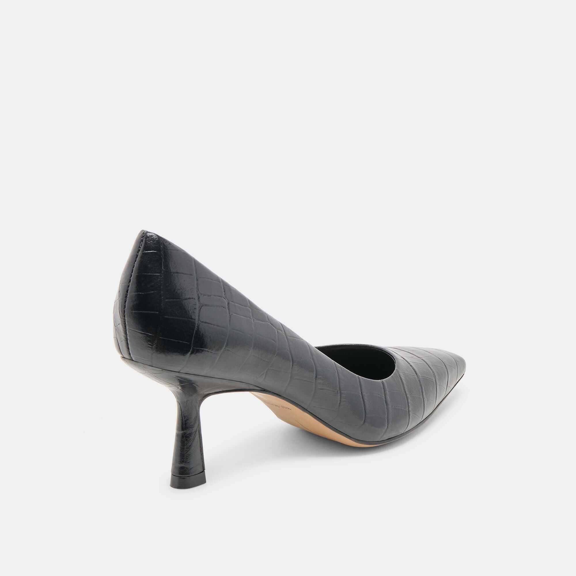 BRIONA HEELS NOIR CROCO EMBOSSED LEATHER