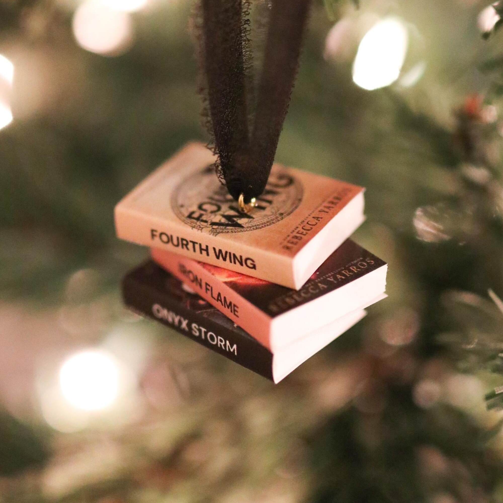 Fourth Wing Mini Book Stack Ornament