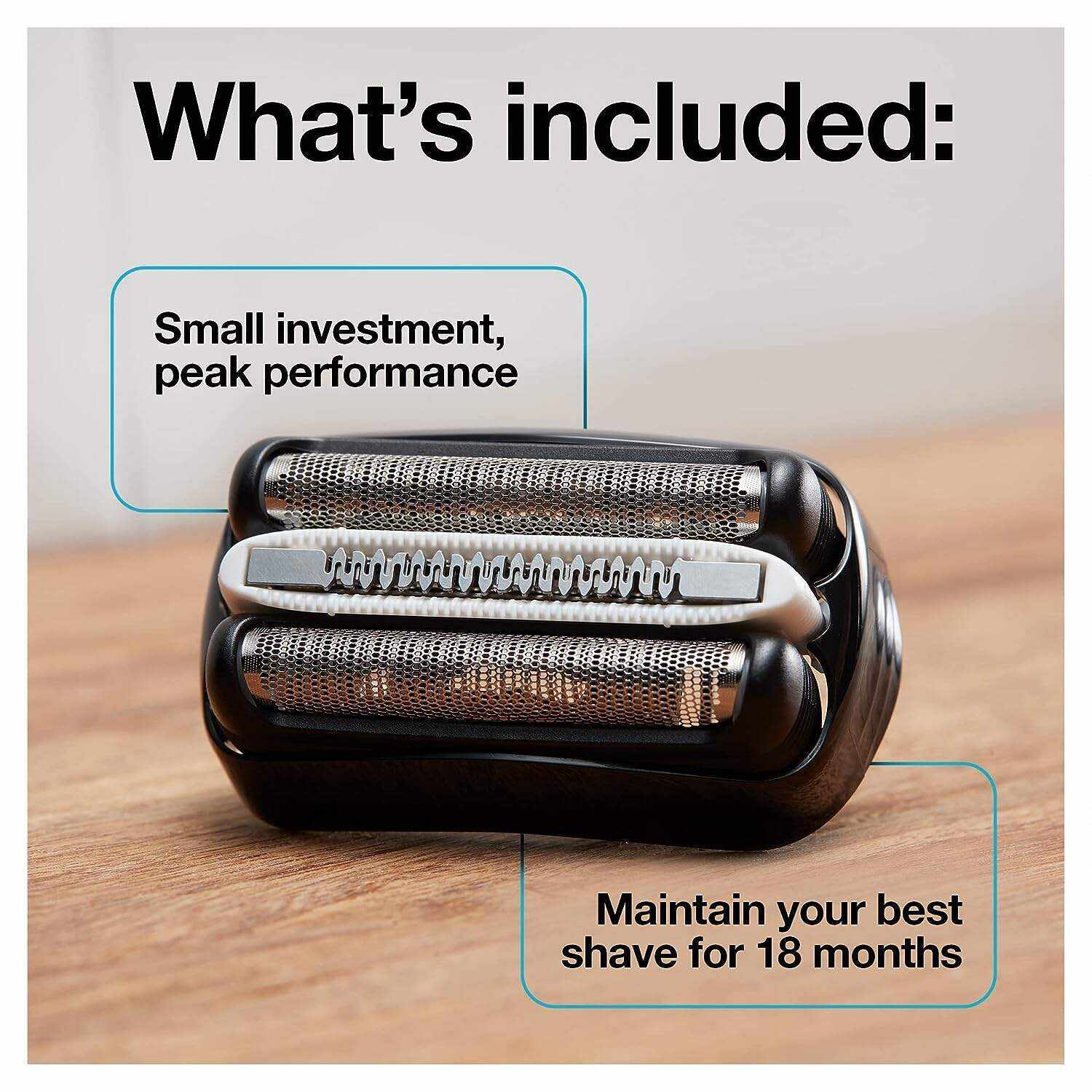 Braun Electric Series 3 Razor with Precision Trimmer, Rechargeable, Wet & Dry Foil Shaver for Men, Blue/Black, 4 Piece