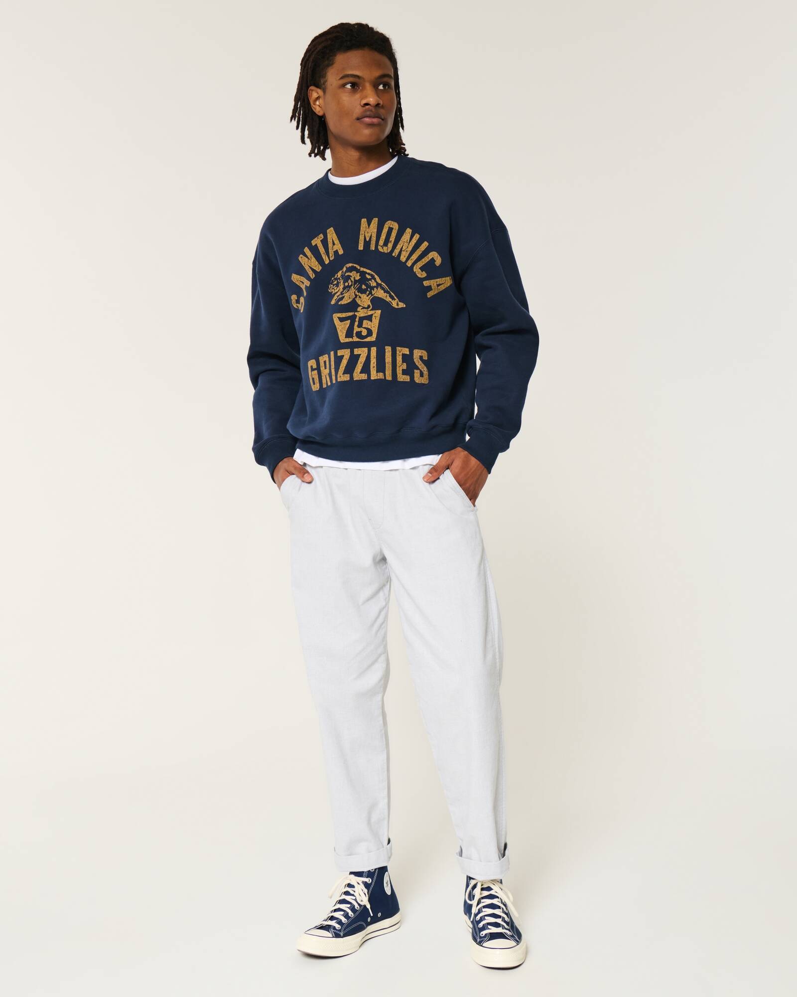 Linen-Blend Loose Pull-On Pants