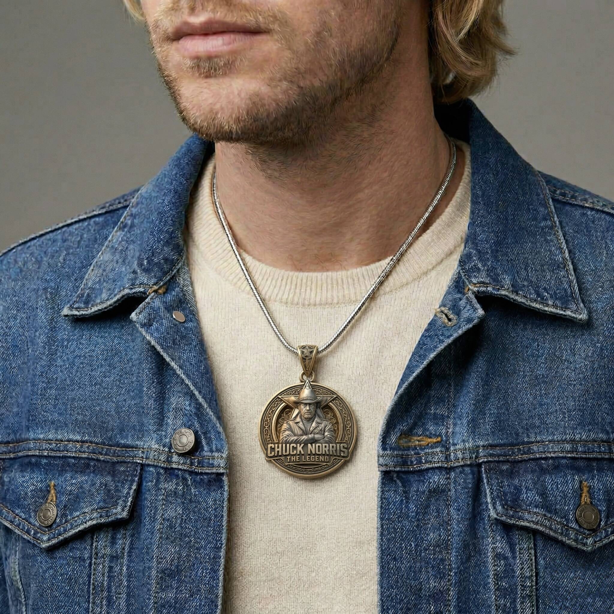 Chuck Norris The Legend Badge Pendant – Wear the Legend! ⭐