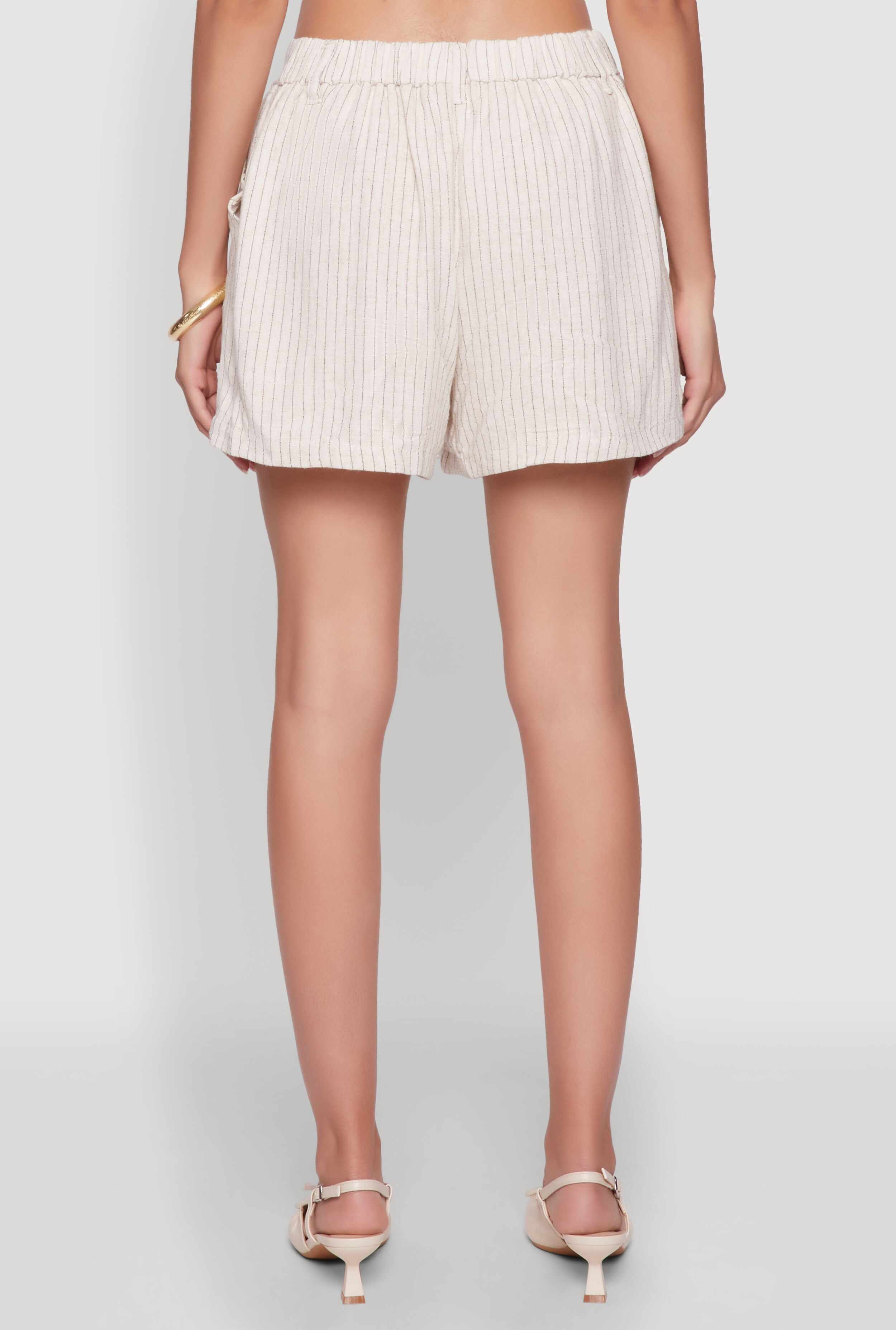 Chic Linen Pinstripe Shorts