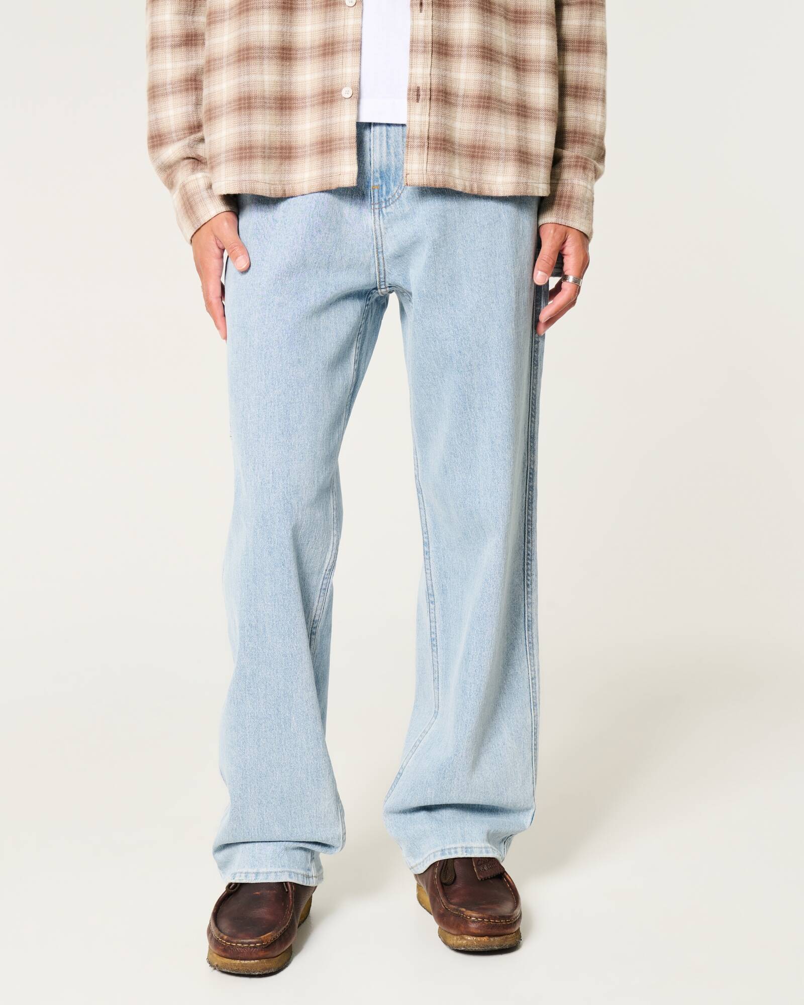 Railroad Stripe Baggy Painter Jeans