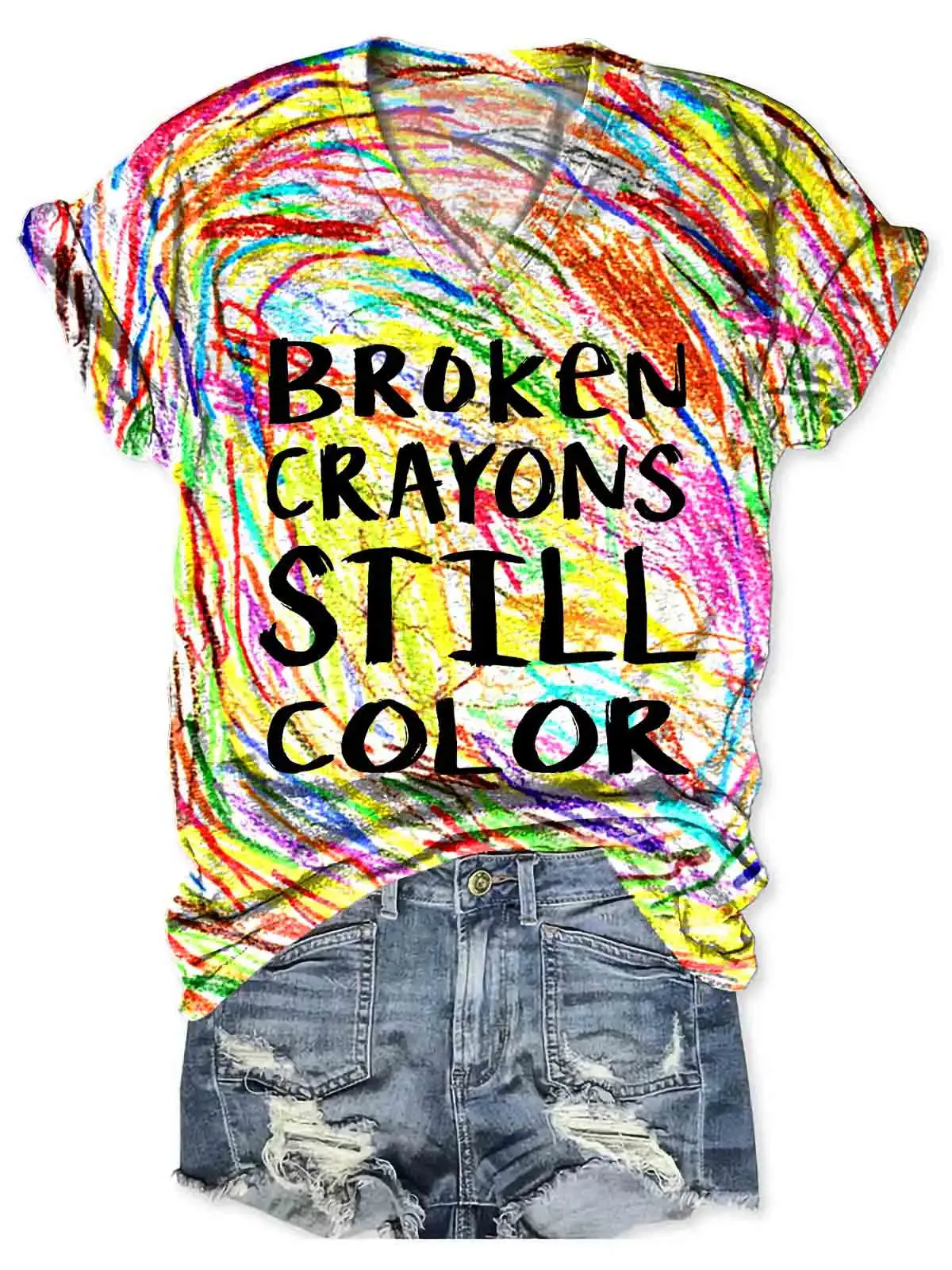 Broken Crayons Still Color Casual  T-shirt