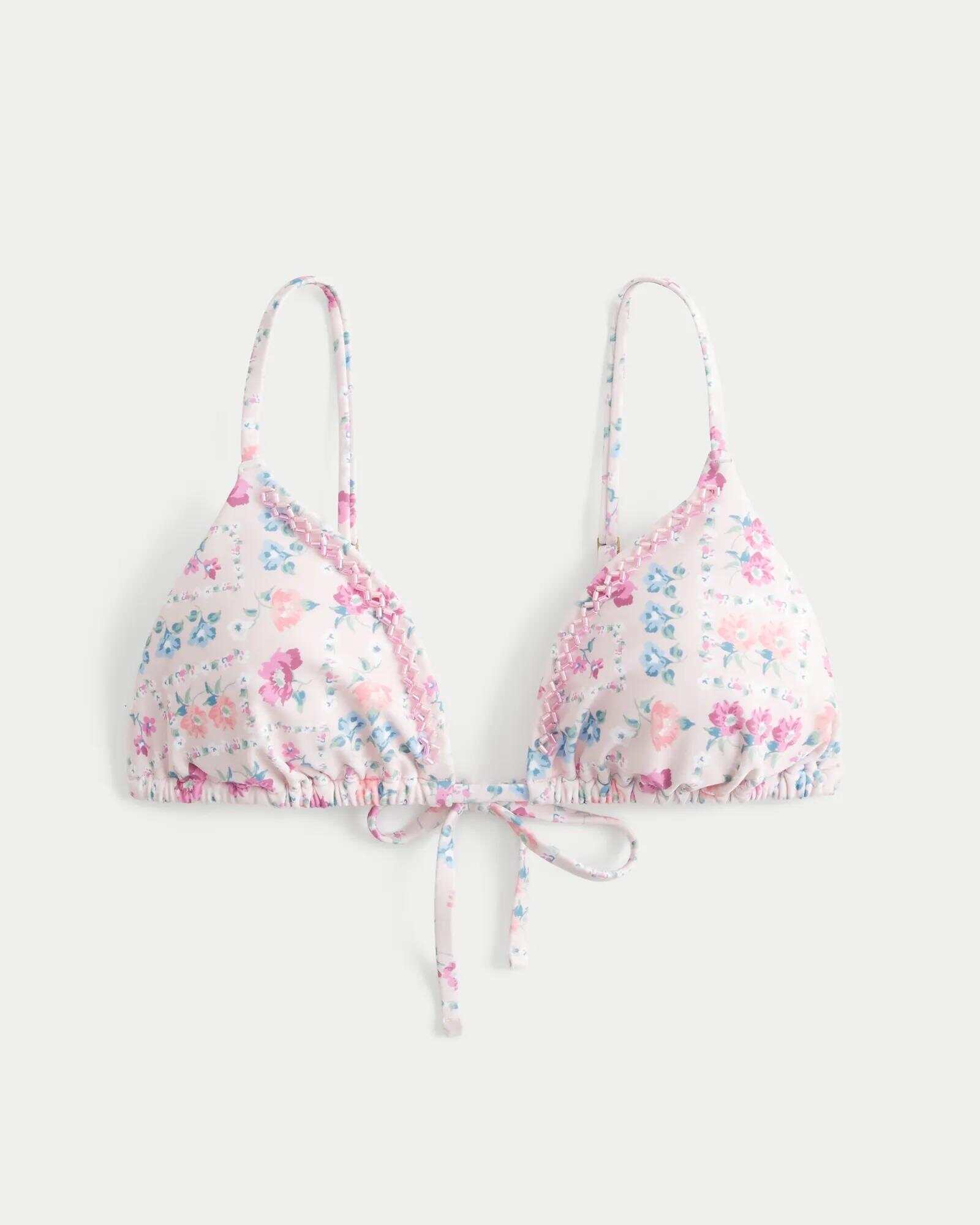 Embellished Triangle Bikini Top