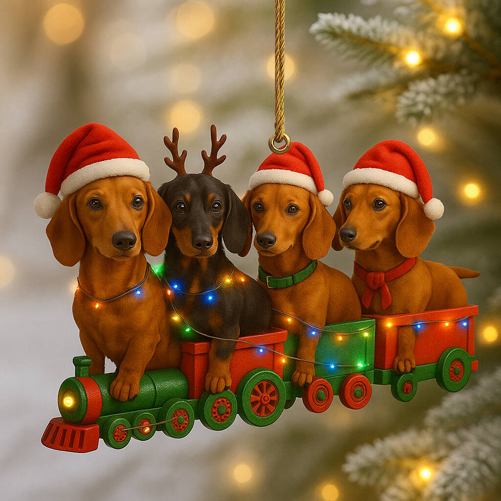 Cute Dachshund Christmas Ornament