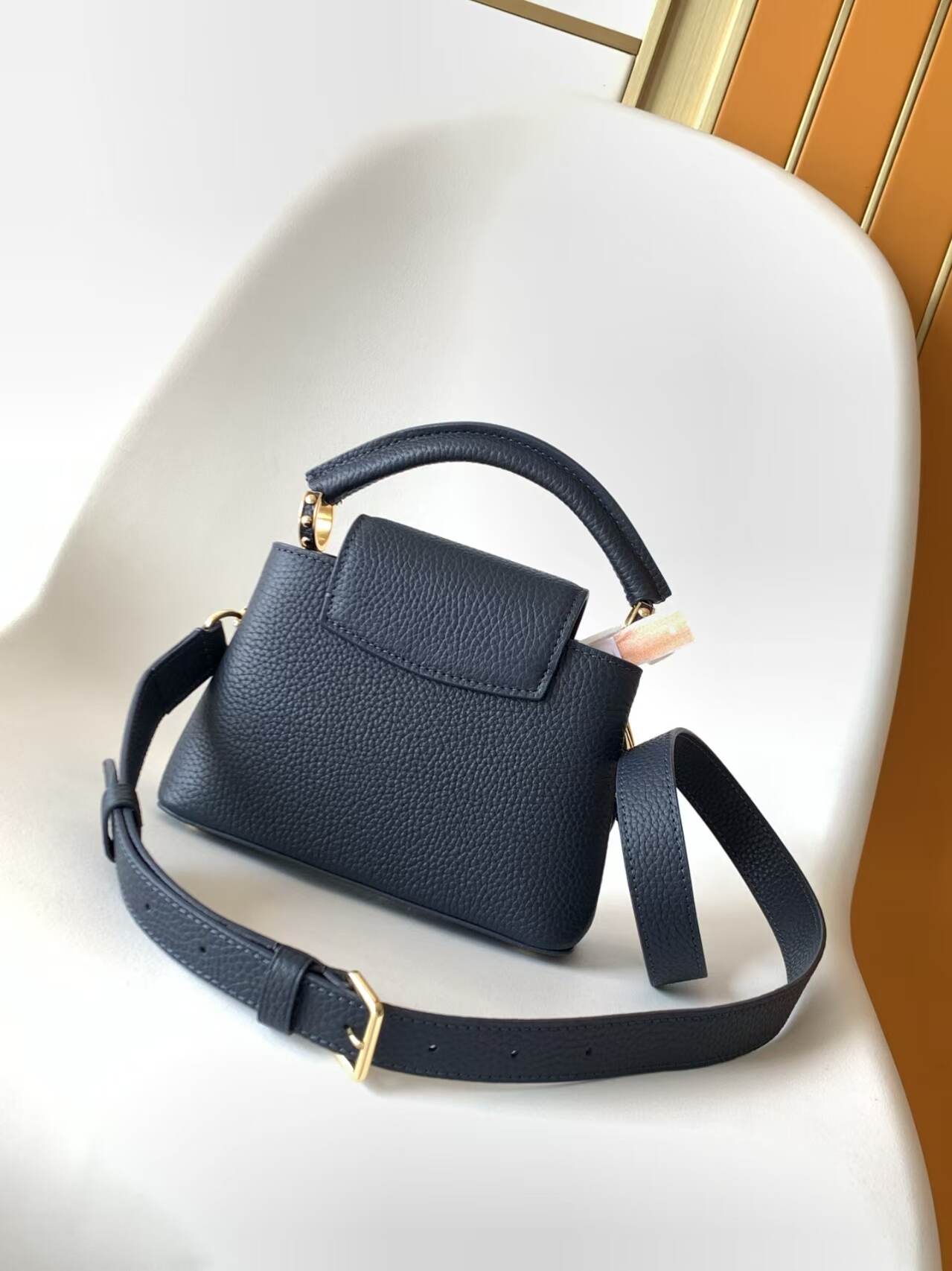 LV Capusines BB handbag shoulder bag with chain