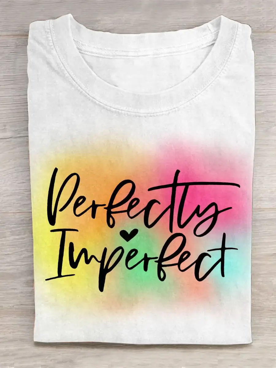 Rainbow Perfectly Inperfect Art Print Design T-shirt