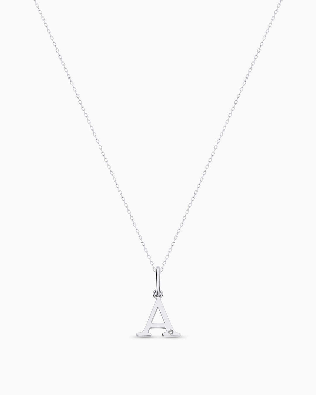 Diamond Vintage Alphabet Charm Necklace