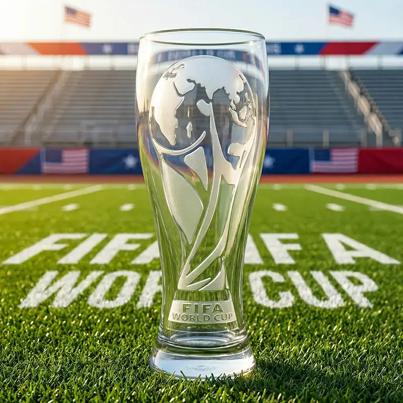 2026 Gift Set!  2 Large Ceramic Beer Mugs & Gold Trophy Opener | Durable Drinkware for Soccer Lovers & Home Bar ️ Reuse